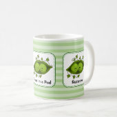 Mug Petits Pois Dans Une Cosse Avec Des Rayures Vertes (Devant droit)