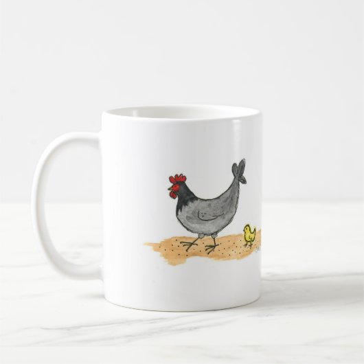 Mug Petits poule grise et poussin (Gauche)
