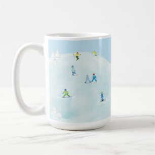 Mug Petits Skieurs Sur Snowy Hill