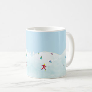 Mug Petits Skieurs Sur Snowy Hill