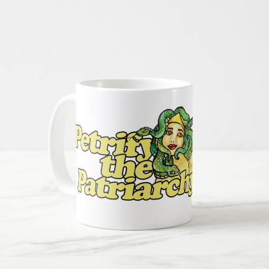 Mug Petrifier le patriarcat Medusa Gorgon féministe (Devant gauche)