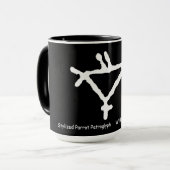 Mug Pétroglyphe d'un perroquet stylisé (Devant gauche)