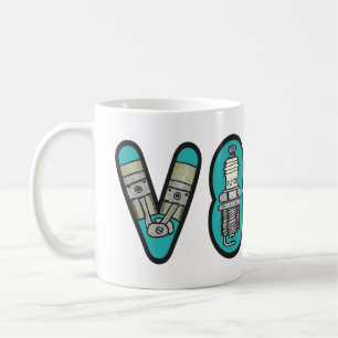 Mug Pétrolhead V8 Voiture passionné