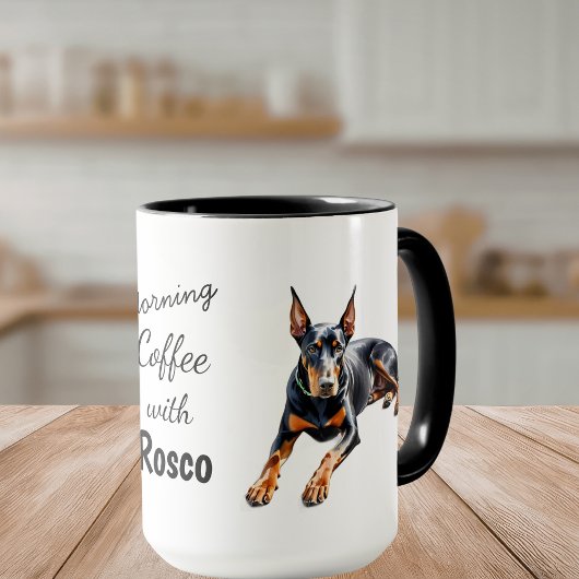 Mug Pets Photo Doberman Coffee Black Personalize