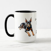 Mug Pets Photo Doberman Coffee Black Personalize (Gauche)