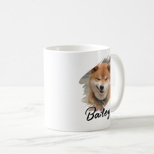 Mug Pet's Simple Modern Cool Typography Name and Photo (Devant droit)