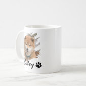 Mug Pet's Simple Modern Cool Typography Name and Photo (Devant gauche)