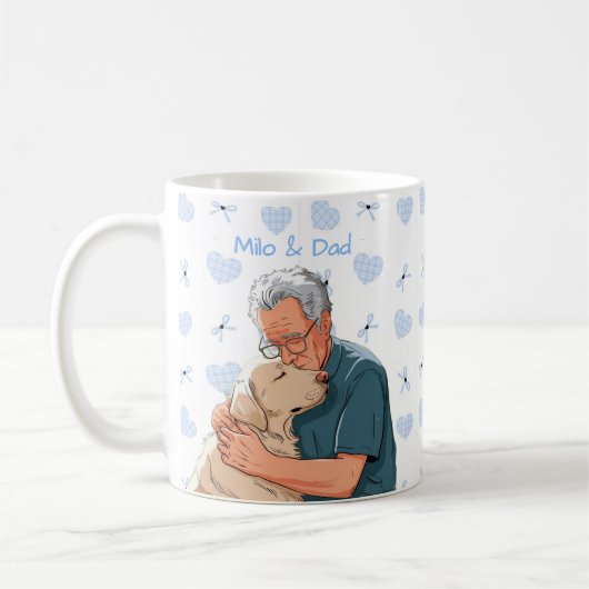 Mug Pet's Simple Modern Name and Photo (Gauche)