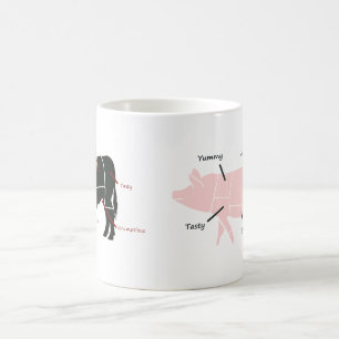 Mug Peu de Piggie rose avec les étiquettes savoureux