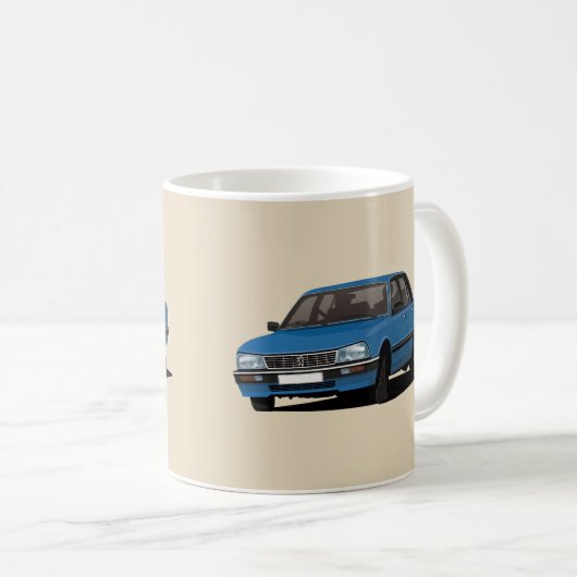 Mug Peugeot acculant 505 - bleu - (Devant droit)
