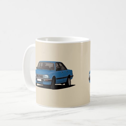 Mug Peugeot acculant 505 - bleu - (Devant gauche)