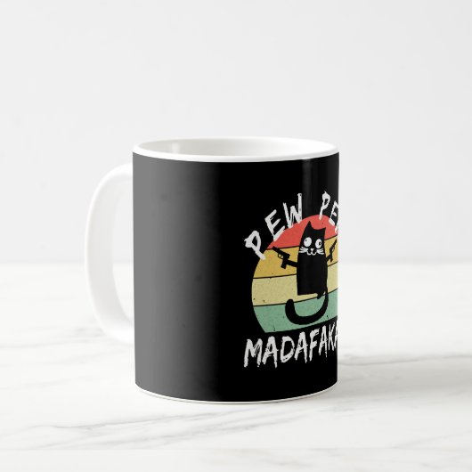 Mug Pew Pew Pew Madafakas Funny Chat Crazy Cat (Devant gauche)