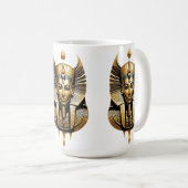 Mug Pharaon doré avec coiffure royale Art (Devant droit)