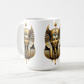 Mug Pharaon doré avec coiffure royale Art (Devant gauche)