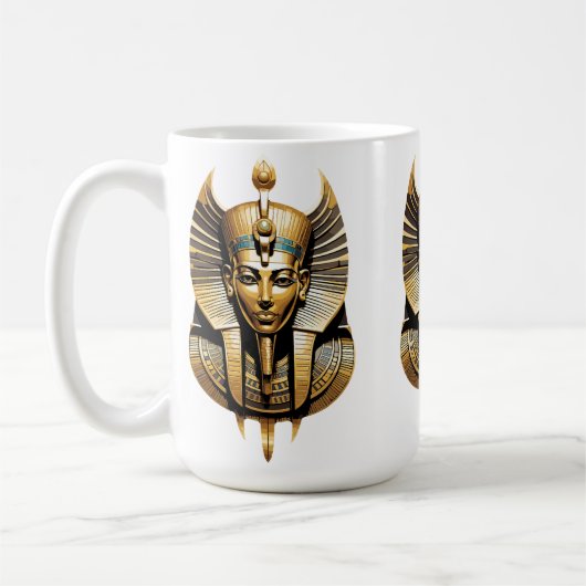 Mug Pharaon doré avec coiffure royale Art (Gauche)