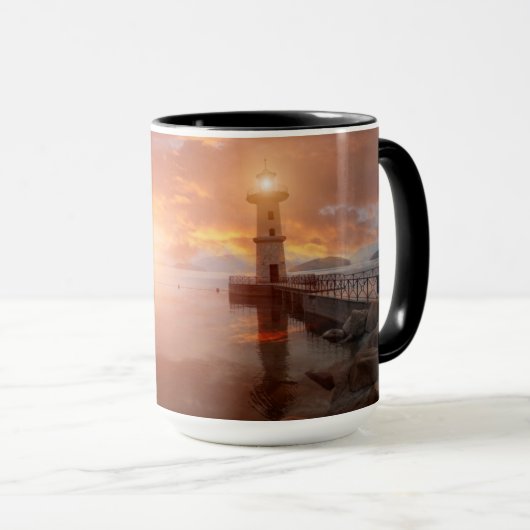 Mug Phare au coucher du soleil (Devant droit)