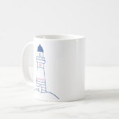 Mug Phare avec cœurs Dessin dessiné à la main mignon (Devant gauche)