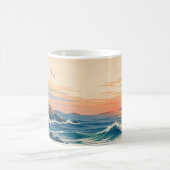 Mug Phare côtier Coucher de soleil Vagues de l'océan T (Centre)