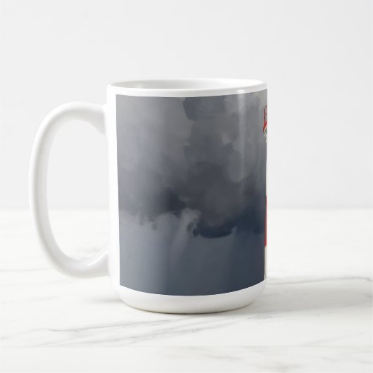 Mug Phare côtier rouge tempétueux (Gauche)