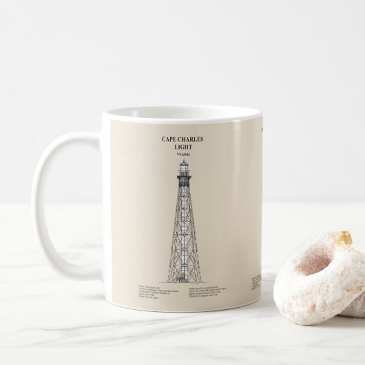 Mug Phare de Cape Charles - Virginie - SBD (Avec donut)