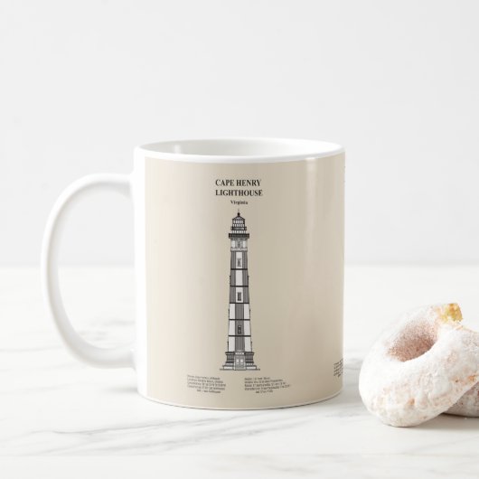 Mug Phare de Cape Henry - Virginie - SBD (Avec donut)