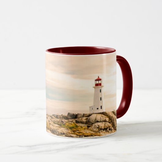Mug Phare de la Nouvelle-Écosse stylisé (Devant droit)