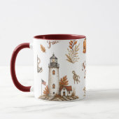 Mug Phare de la saison automnale Thème nautique côtier (Gauche)