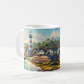 Mug Phare de l'île Hilton Head à l'aquarelle (Devant gauche)