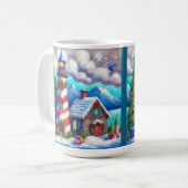 Mug Phare de Noël Nautique Montagne Côtière (Devant gauche)
