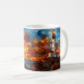 Mug Phare de verre tendu Lever du soleil (Devant droit)