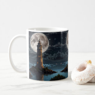 Mug Phare éclairé par le clair de lune la nuit claire