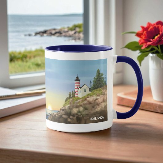Mug Phare et coucher du soleil