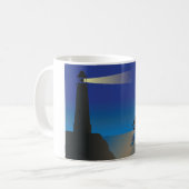 Mug Phare et voilier la nuit Océan éclairé par la lune (Devant gauche)