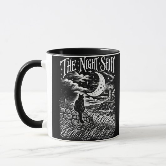 Mug Phare gothique de chat de nuit (Gauche)
