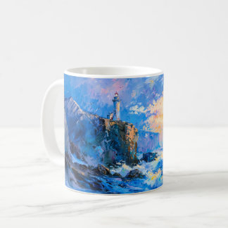 Mug Phare impressionniste au bord de la mer – Art côti