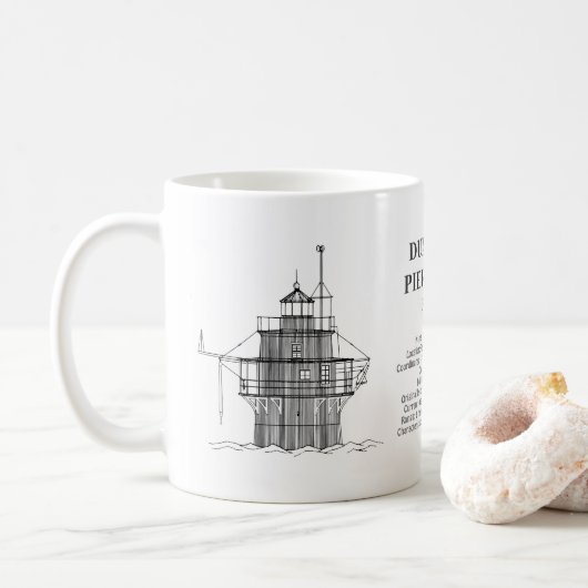 Mug Phare lumineux de Duxbury Pier - Massachusetts - B (Avec donut)