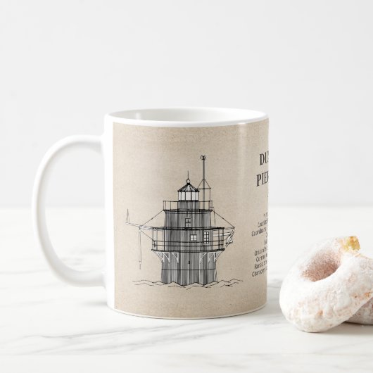 Mug Phare lumineux de Duxbury Pier - Massachusetts - S (Avec donut)