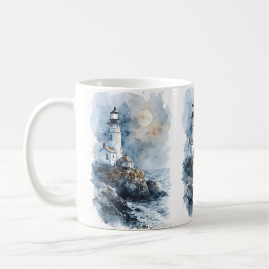 Mug Phare Lumineux sur la côte rocheuse (Gauche)