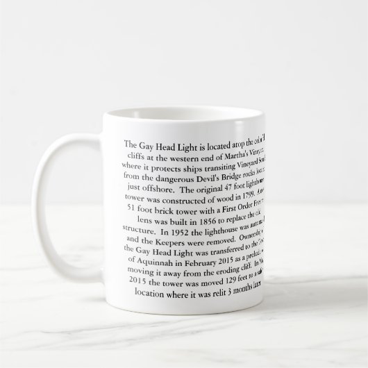 Mug Phare principal gai, Martha's Vineyard mA (Gauche)