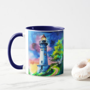 Mug Phare sous un ciel étoilé