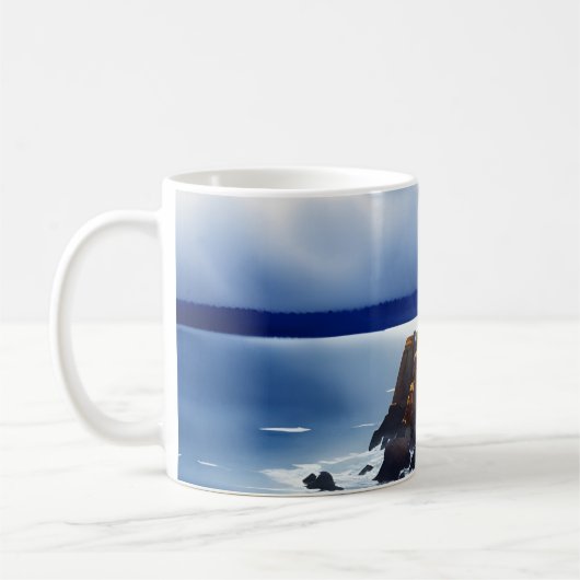 Mug Phare sur les falaises Aquarelle (Gauche)