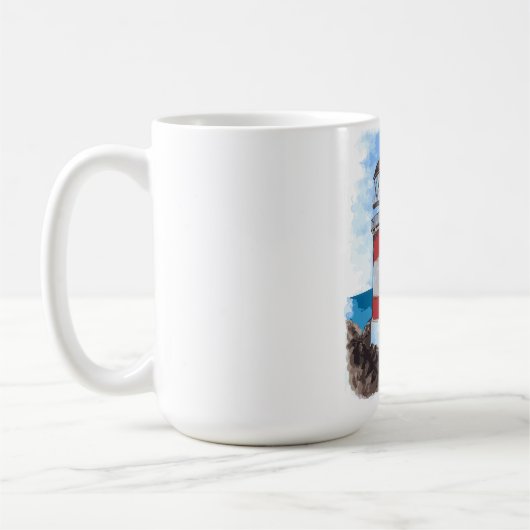 Mug Phare sur une île en pierre en toile de fond (Gauche)