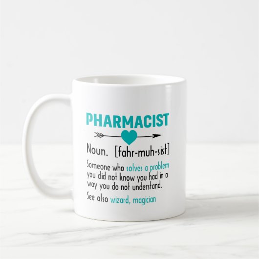 Mug Pharmacien Définition Drôle Étudiant en pharmacie (Gauche)