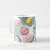 Mug Pharmacien Fond Gris Pilules Violettes (Devant gauche)
