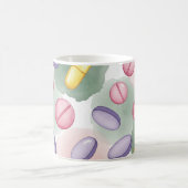 Mug Pharmacien Fond Gris Pilules Violettes (Centre)