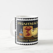 Mug Pharmaciens Timbre Rx~Pharmacien ~Druggist~Apothec (Devant gauche)