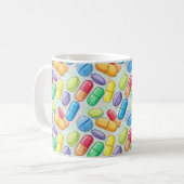Mug Pharmacist Brush Watercolor Red Blue Pills (Devant gauche)