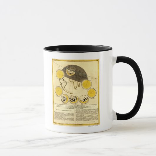 Mug Phases de la Lune autour de la carte de la Terre (Droite)