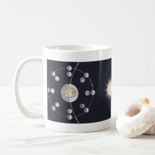 Mug Phases de la Lune avec Terre et Soleil, Astronomie