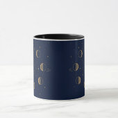 Mug Phases de Lune Dorées Célestes Bleu Nuit (Centre)